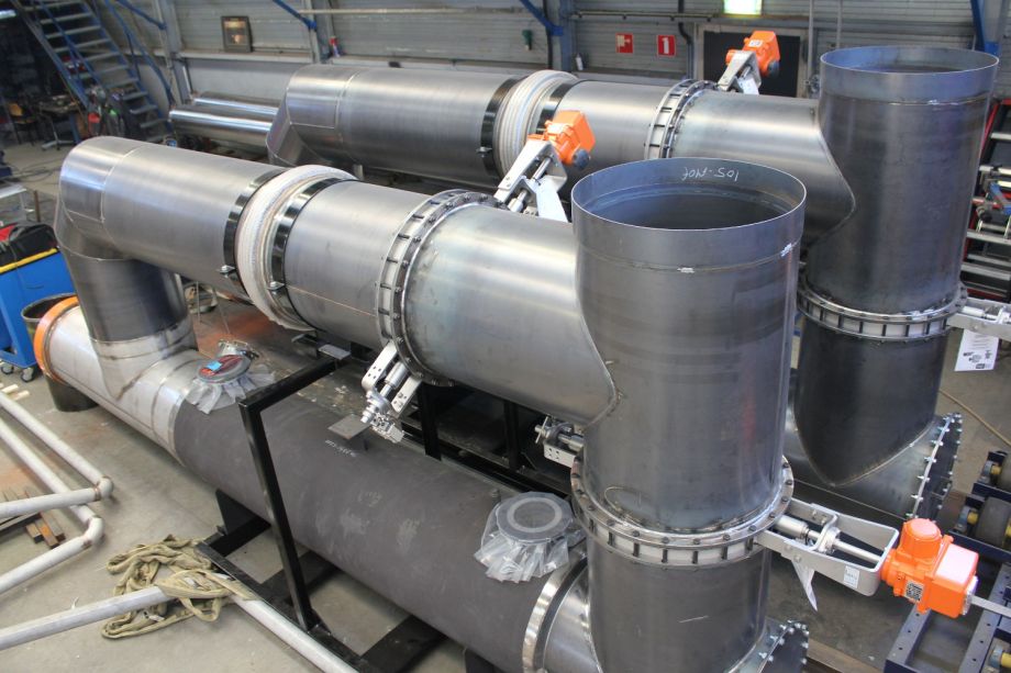 overzicht van uilaatgas leidingwerk als onderdeel van de BoP