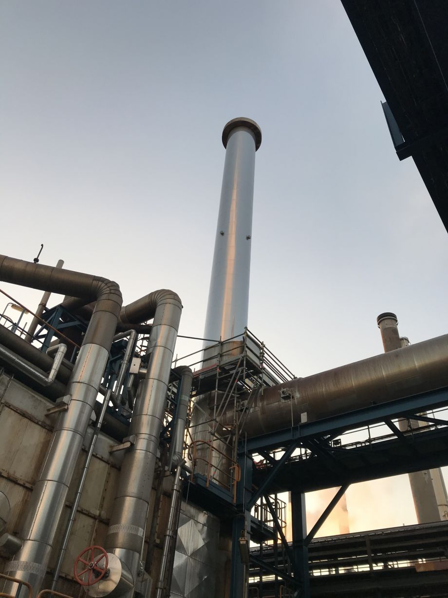 overzicht van de flue gas stack