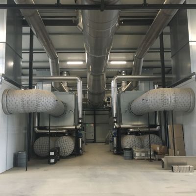 overview of the project with two big DeNOx reactors and insulated ducting